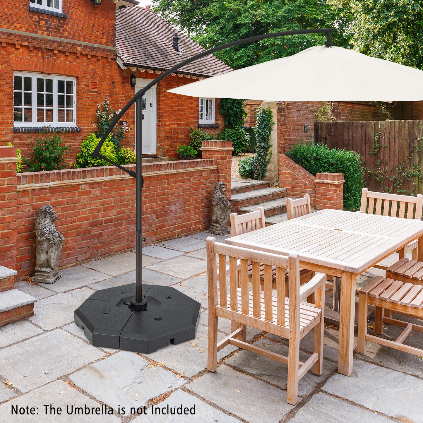 4 Piece Patio Cantilever Offset Umbrella Weight Base Plate Set, Black Outdoor Umbrella Bases at Gallery Canada
