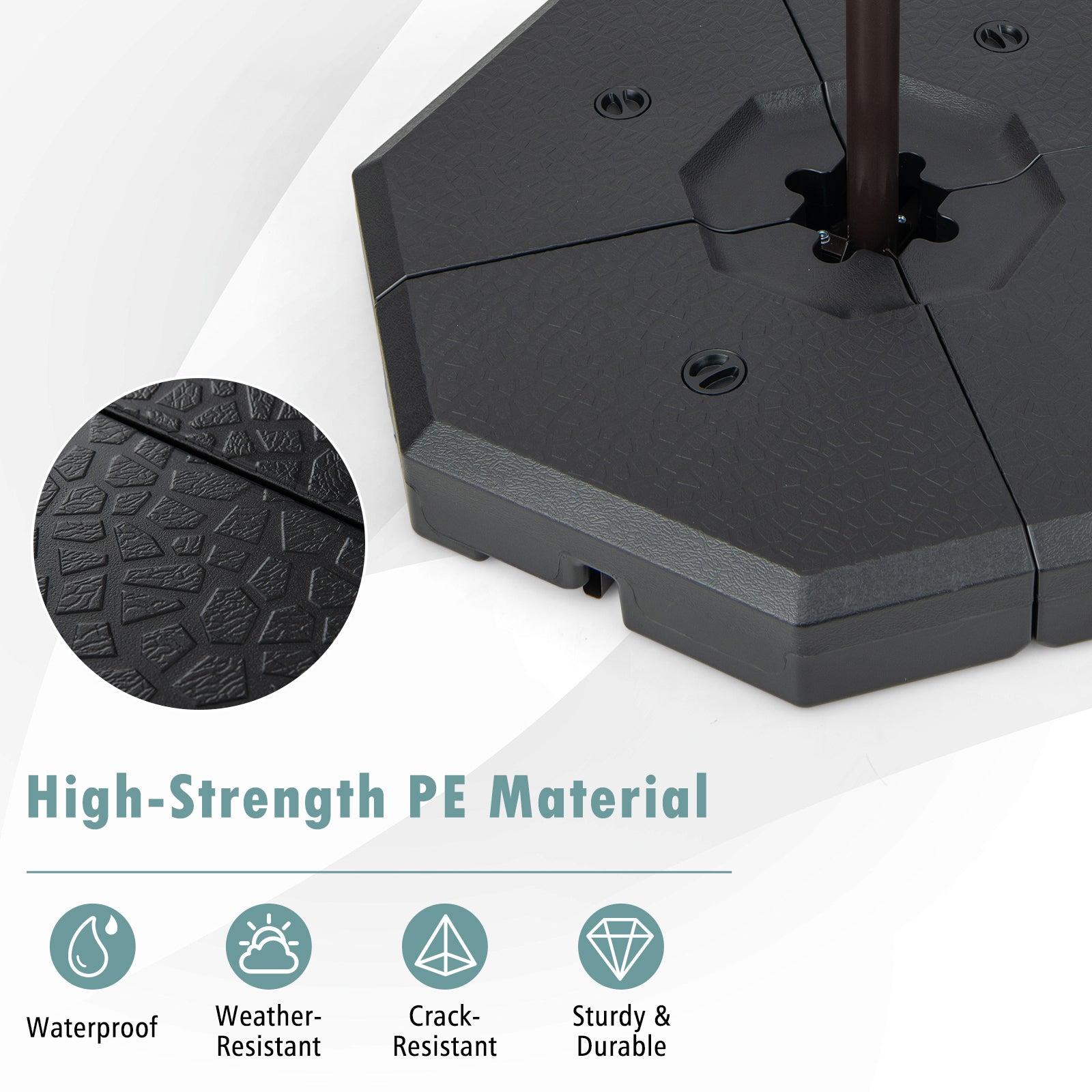 4 Piece Patio Cantilever Offset Umbrella Weight Base Plate Set, Black Outdoor Umbrella Bases at Gallery Canada