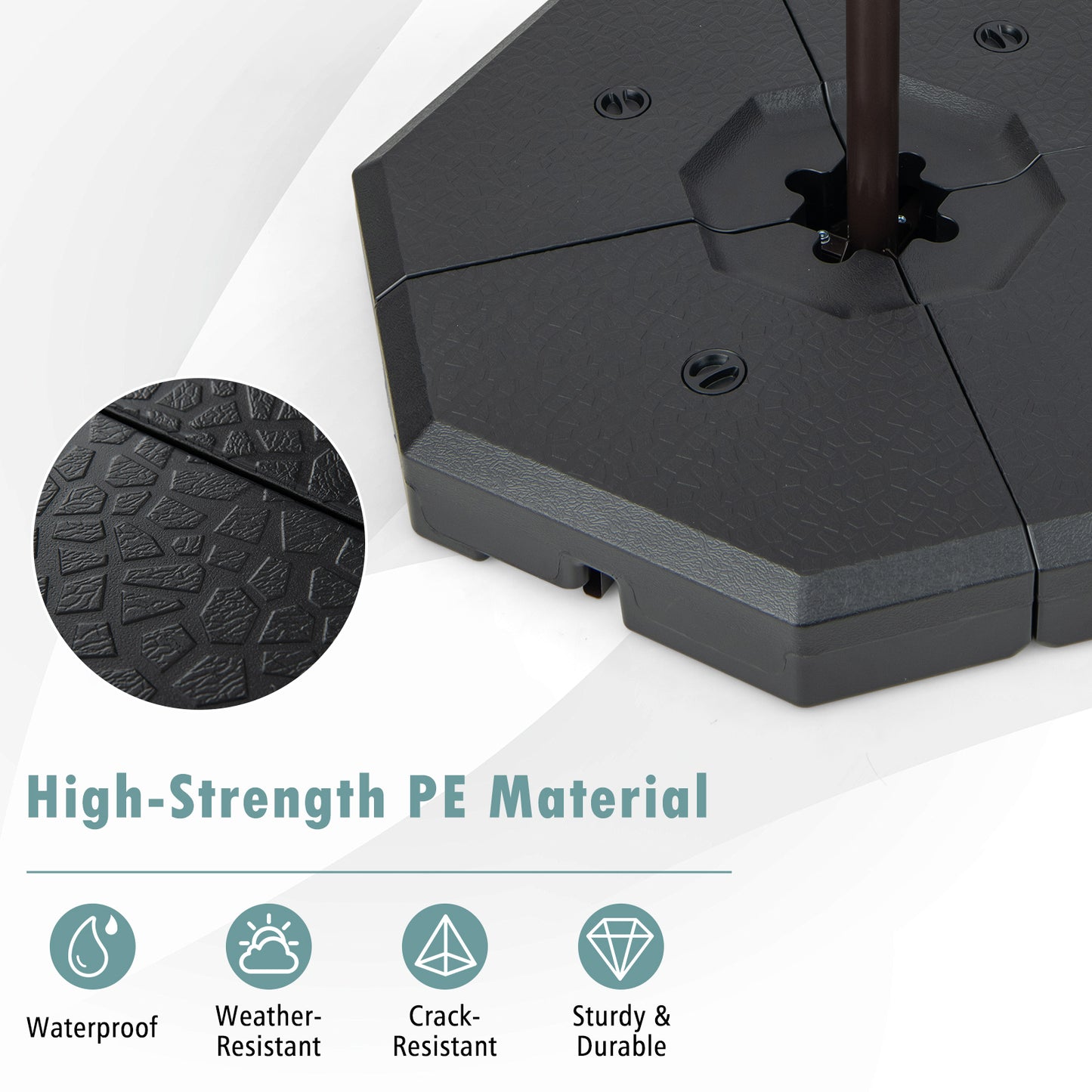 4 Piece Patio Cantilever Offset Umbrella Weight Base Plate Set, Black Outdoor Umbrella Bases at Gallery Canada