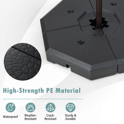 4 Piece Patio Cantilever Offset Umbrella Weight Base Plate Set, Black Outdoor Umbrella Bases at Gallery Canada