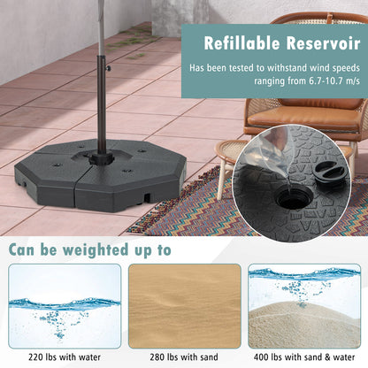 4 Piece Patio Cantilever Offset Umbrella Weight Base Plate Set, Black Outdoor Umbrella Bases at Gallery Canada