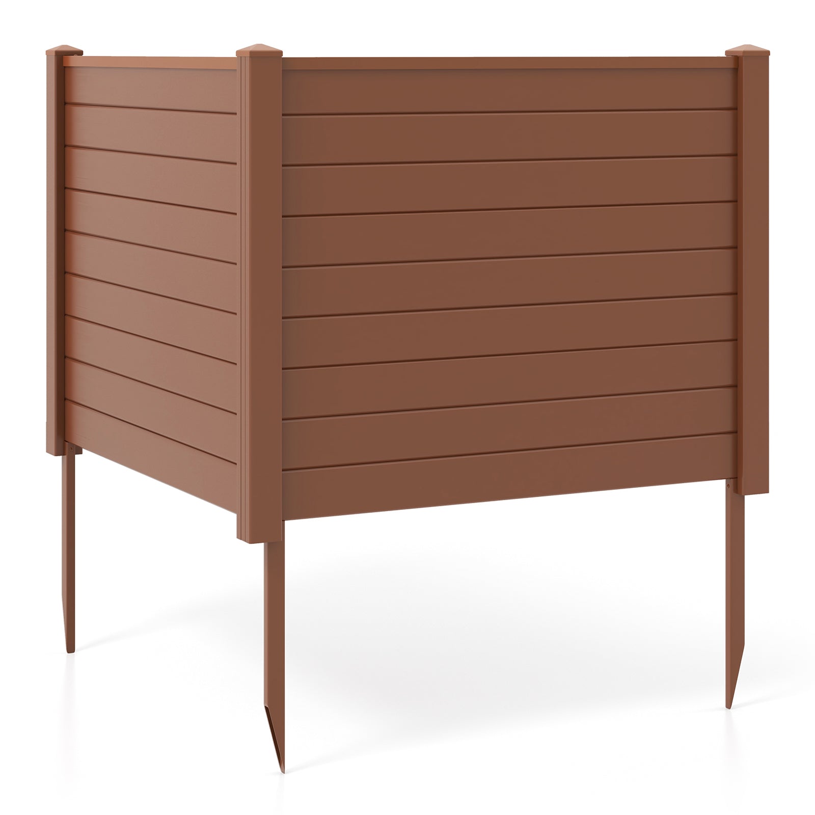 Outdoor PVC Air Conditioner Fence with 20 Inch Long Stakes, Brown Decorative Fencing & Flooring Brown at Gallery Canada