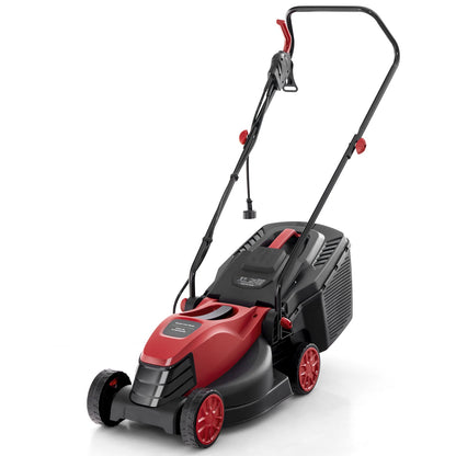 12-Amp 13.5 Inch Adjustable Electric Corded Lawn Mower, Red Lawn Care Tools Red at Gallery Canada