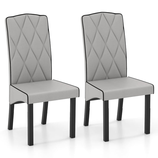 Modern Dining Chair, High Backrest, High-Density Sponge Cushion, Light Gray Dining Chairs Light Gray at Gallery Canada