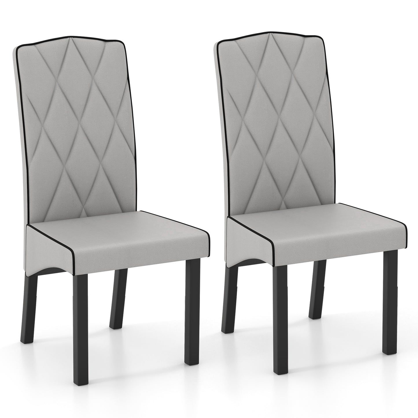 Modern Dining Chair with High Backrest High-density Sponge Cushion, Light Gray Dining Chairs at Gallery Canada
