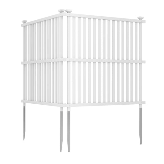 Air Conditioner Fence Panel With Metal Ground Stakes, White Decorative Fencing & Flooring White at Gallery Canada