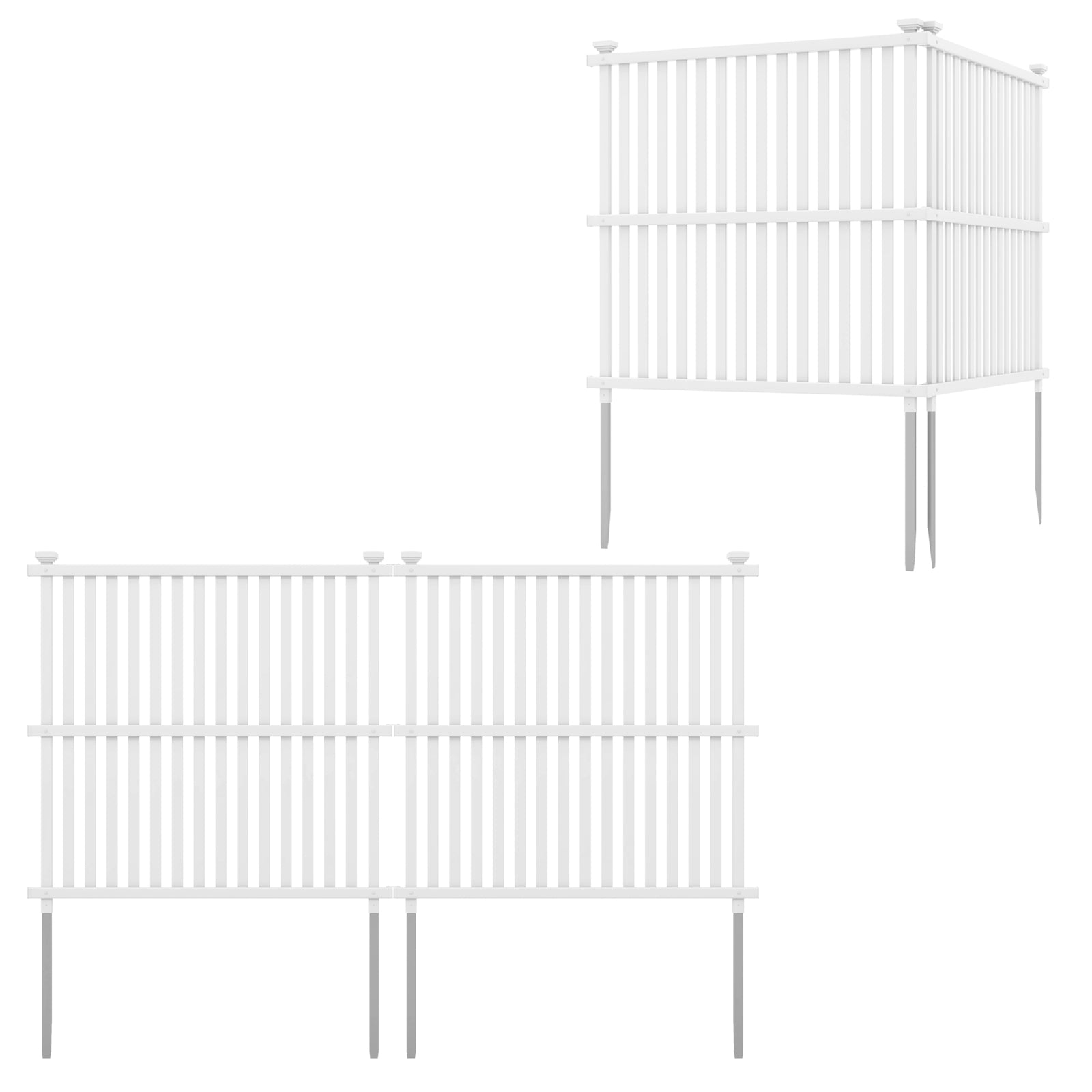 Air Conditioner Fence Panel with Metal Ground Stakes for Outside, White Decorative Fencing & Flooring at Gallery Canada