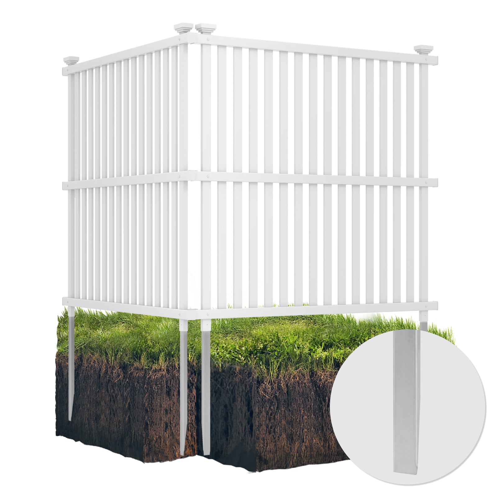 Air Conditioner Fence Panel with Metal Ground Stakes for Outside, White Decorative Fencing & Flooring at Gallery Canada