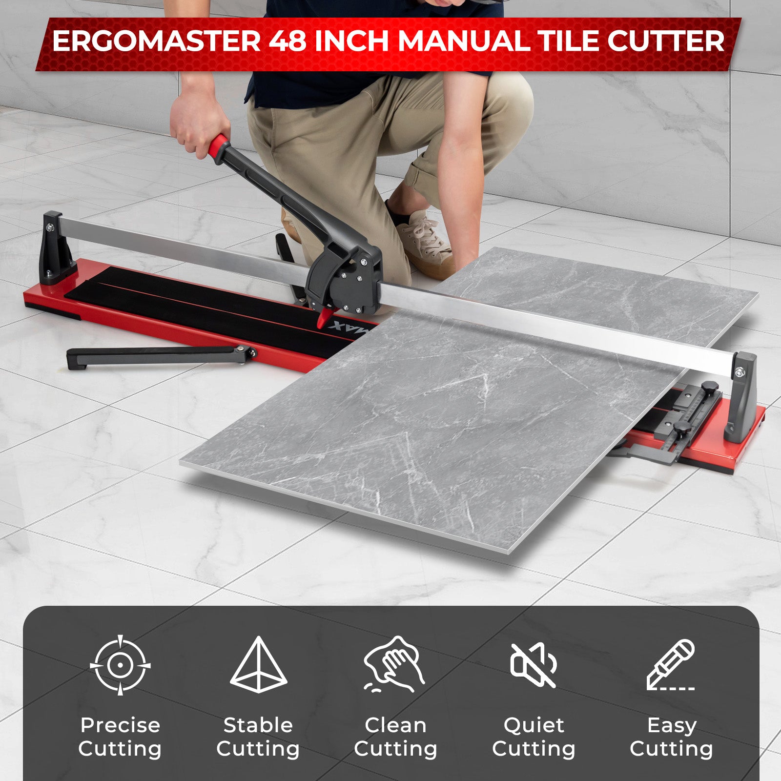 48 Inch Manual Tile Cutter Porcelain Cutter Machine, Black Garages at Gallery Canada