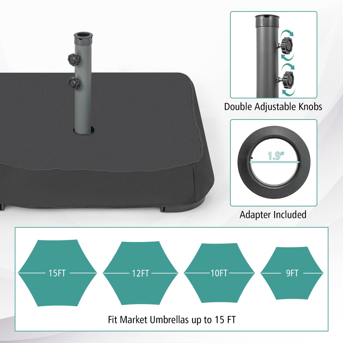 Fillable Umbrella Base With Sandbags And Cover, Black Outdoor Umbrella Bases at Gallery Canada
