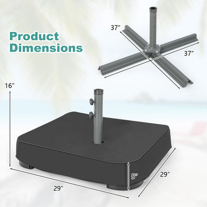 Fillable Umbrella Base With Sandbags And Cover, Black Outdoor Umbrella Bases at Gallery Canada