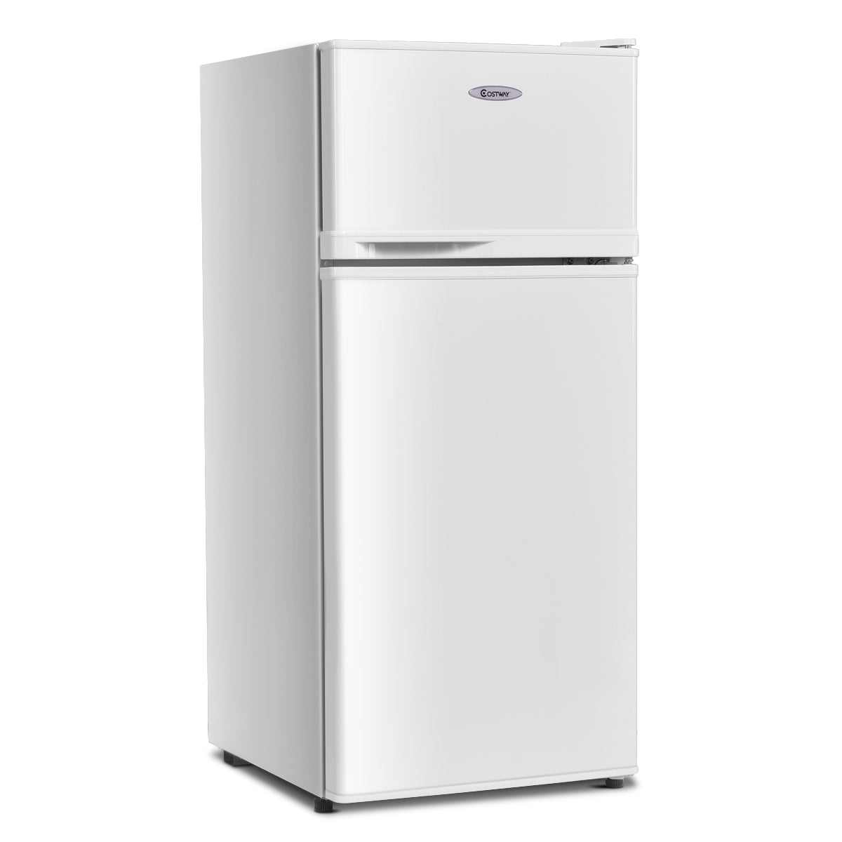 2 Doors Cold-rolled Sheet Compact Refrigerator, White Refrigerators White at Gallery Canada