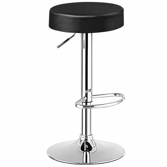 Round Bar Stool, Adjustable Swivel Pub Chair, Black Bar Stools Black at Gallery Canada