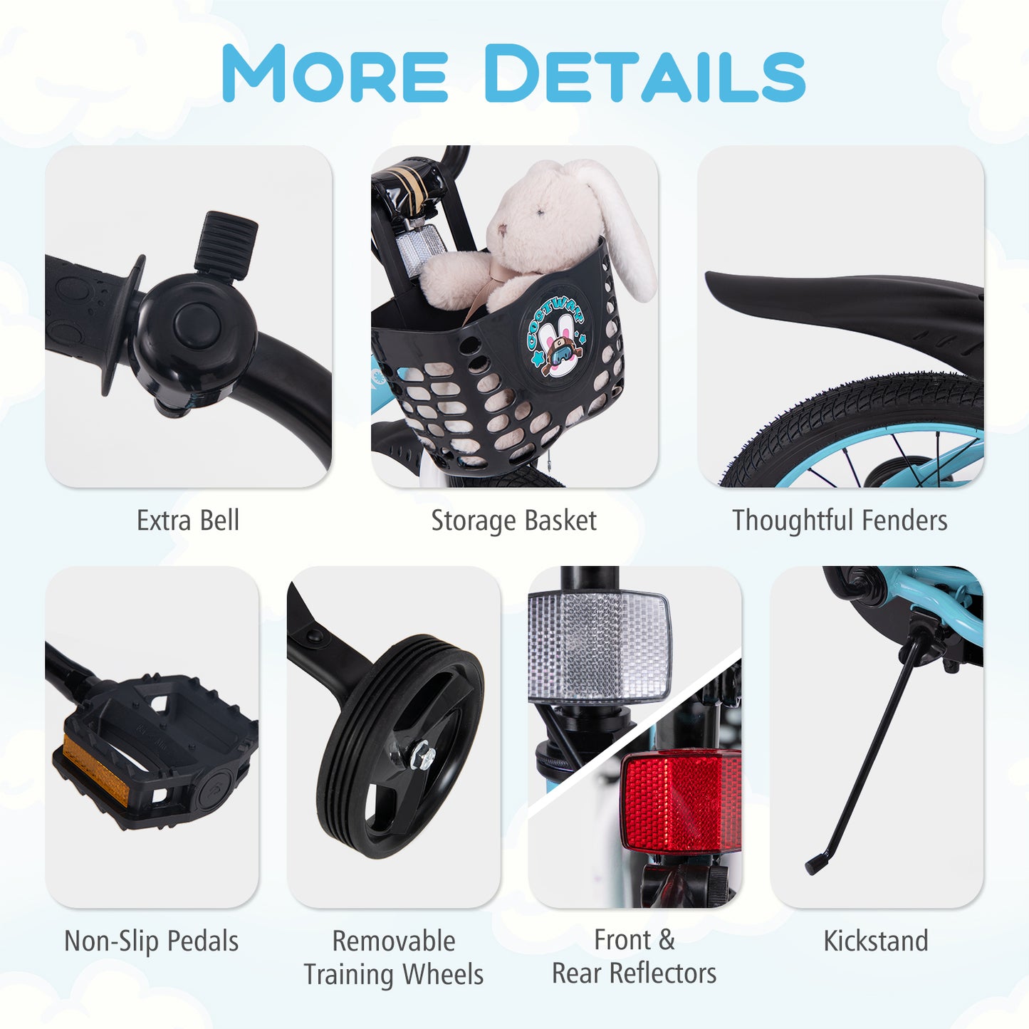 18 Inch Kids Bike with Adjustable Handlebar and Saddle for 4-8 Years Old-18 inches, Blue Kids Bike at Gallery Canada