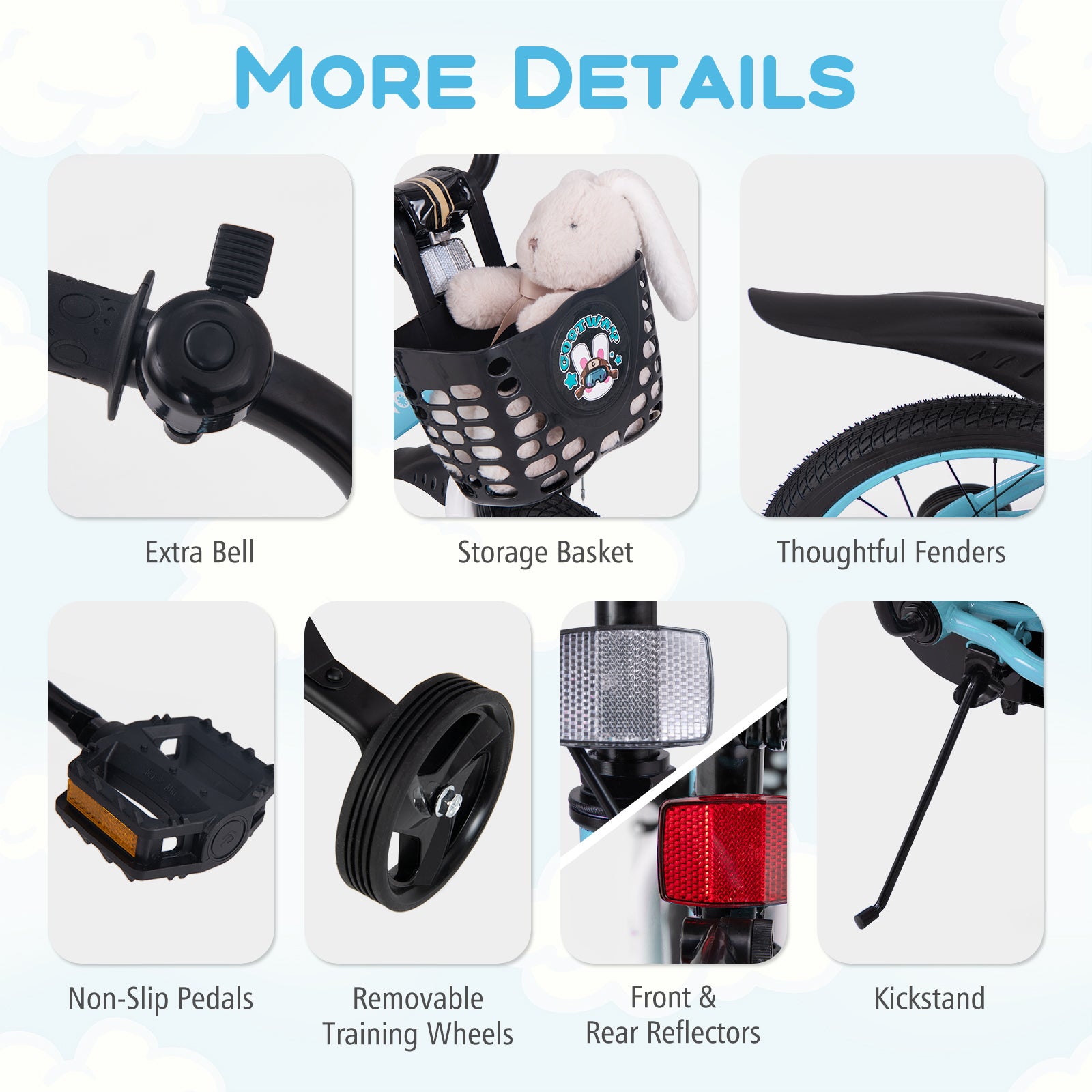 18 Inch Kids Bike with Adjustable Handlebar and Saddle for 4-8 Years Old-18 inches, Blue Kids Bike at Gallery Canada