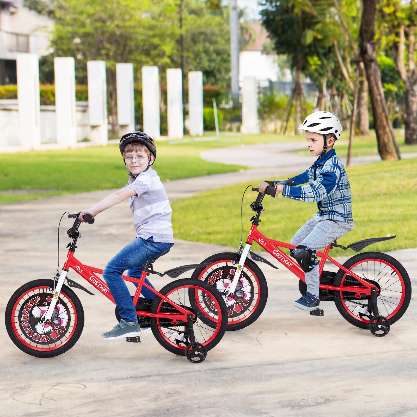 18 Inch Kids Bike Adjustable with Storage Basket and Double Brake for 4-8 Years Old-18 inches, Red Kids Bike at Gallery Canada