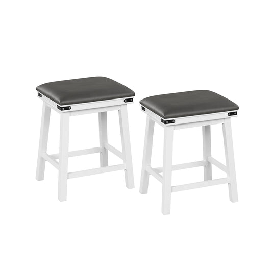 Set of 2 24/30 Inch Dining Bar Stool, Acacia Wood Frame, 24 Inches, White Bar Stools White at Gallery Canada
