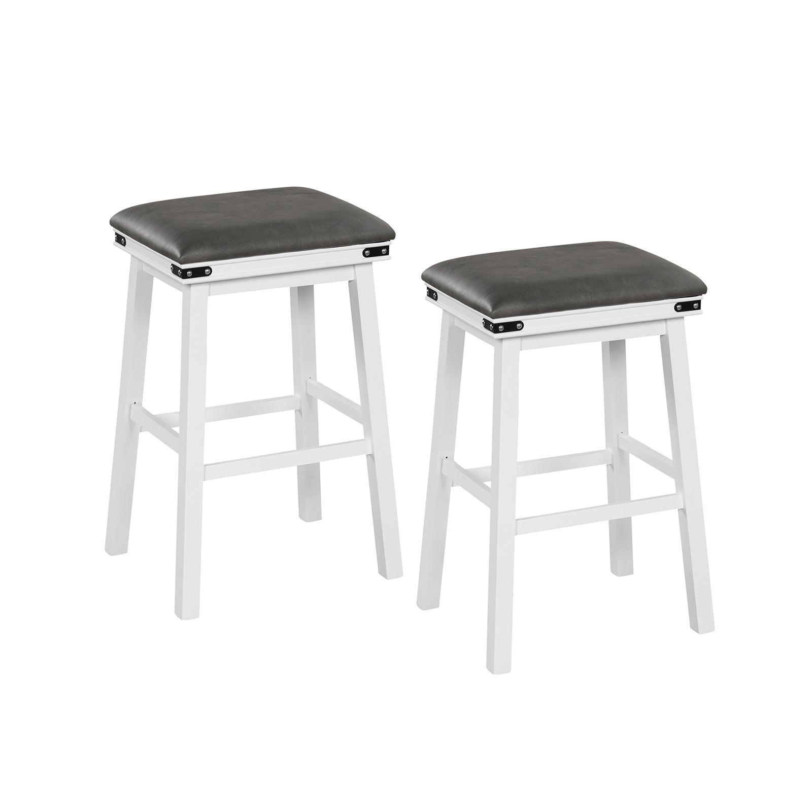 Set of 2 24/30 Inch Dining Bar Stool with Acacia Wood Frame-30 inches, White Bar Stools 30 inches at Gallery Canada