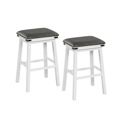 Set Of 2 24/30 Inch Dining Bar Stool, Acacia Wood Frame, 30 Inches, White Bar Stools White at Gallery Canada