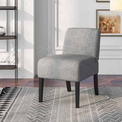 Upholstered Living Room Chair with Rubber Wood Legs, Dark Gray Dining Chairs at Gallery Canada