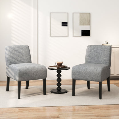 Upholstered Living Room Chair with Rubber Wood Legs, Dark Gray Dining Chairs at Gallery Canada