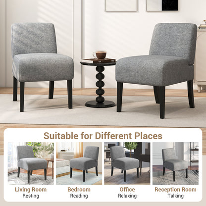 Upholstered Living Room Chair with Rubber Wood Legs, Dark Gray Dining Chairs at Gallery Canada