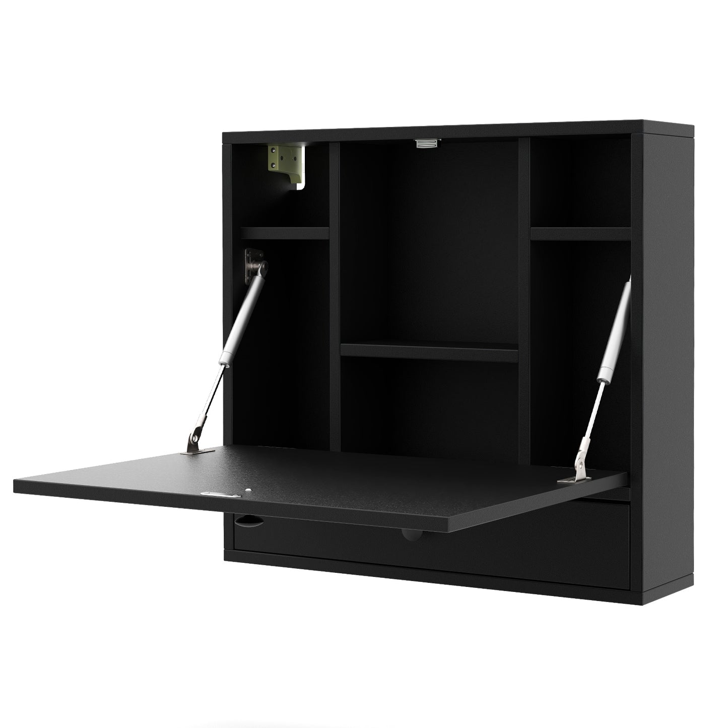 Wall-Mount Floating Desk Foldable Space Saving Laptop Workstation, Black Laptop Tables & Printer Stands at Gallery Canada