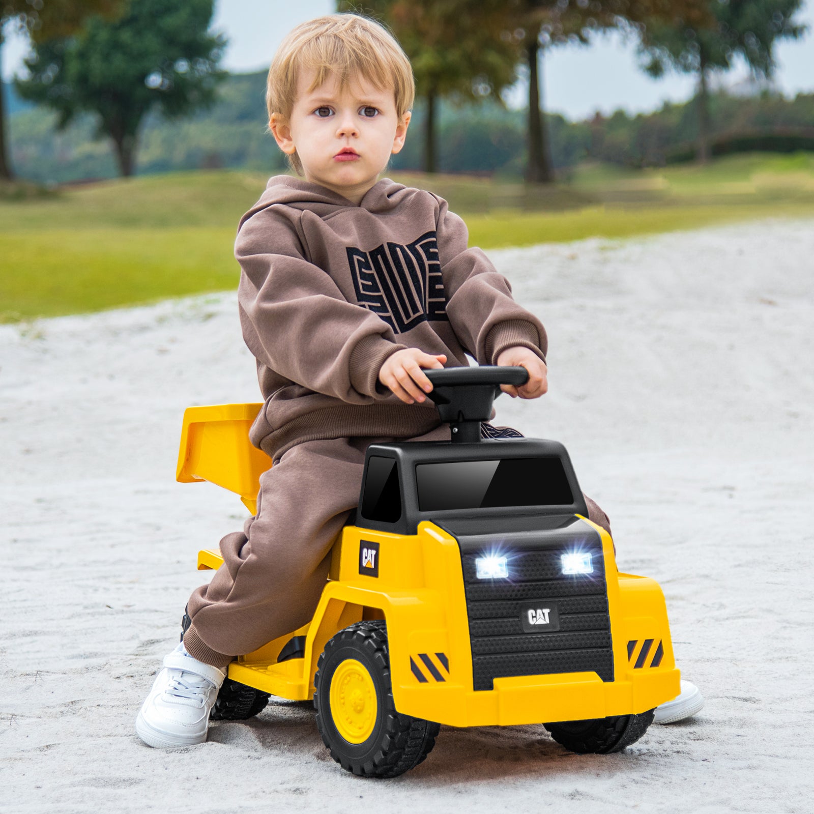 6V Electric Caterpillar Construction Vehicle, Yellow Powered Ride On Toys at Gallery Canada