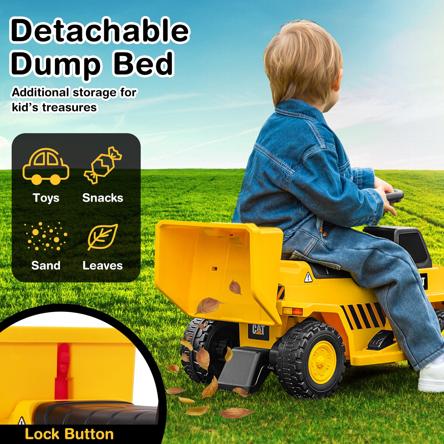 6V Electric Caterpillar Construction Vehicle, Yellow Powered Ride On Toys at Gallery Canada