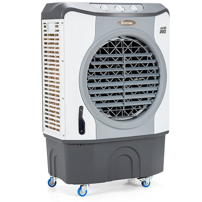 4-In-1 Industrial Evaporative Air Cooler, 12 Gallon Tank, Wheels, Gray Air Coolers Gray at Gallery Canada