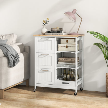 Rolling Kitchen Island Cart, Storage Utility, White Kitchen Islands & Carts at Gallery Canada