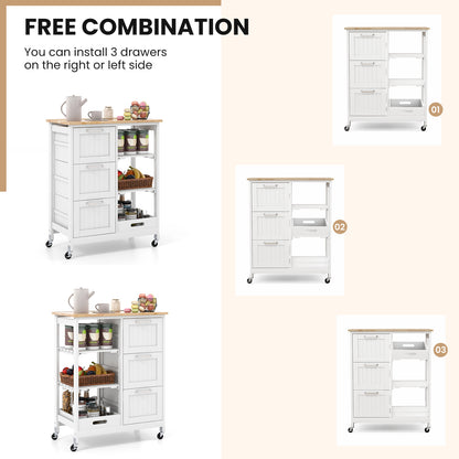Rolling Kitchen Island Cart, Storage Utility, White Kitchen Islands & Carts at Gallery Canada