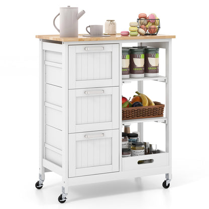 Rolling Kitchen Island Cart, Storage Utility, White Kitchen Islands & Carts at Gallery Canada