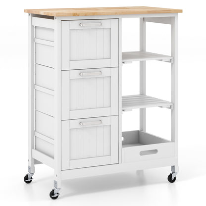 Rolling Kitchen Island Cart, Storage Utility, White Kitchen Islands & Carts White at Gallery Canada