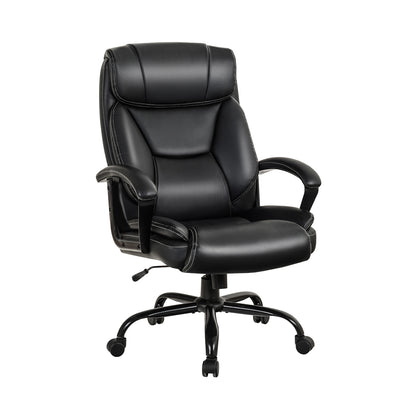 Massage Executive Office Chair with 6 Vibrating Points, Black Big and Tall Chairs Black at Gallery Canada
