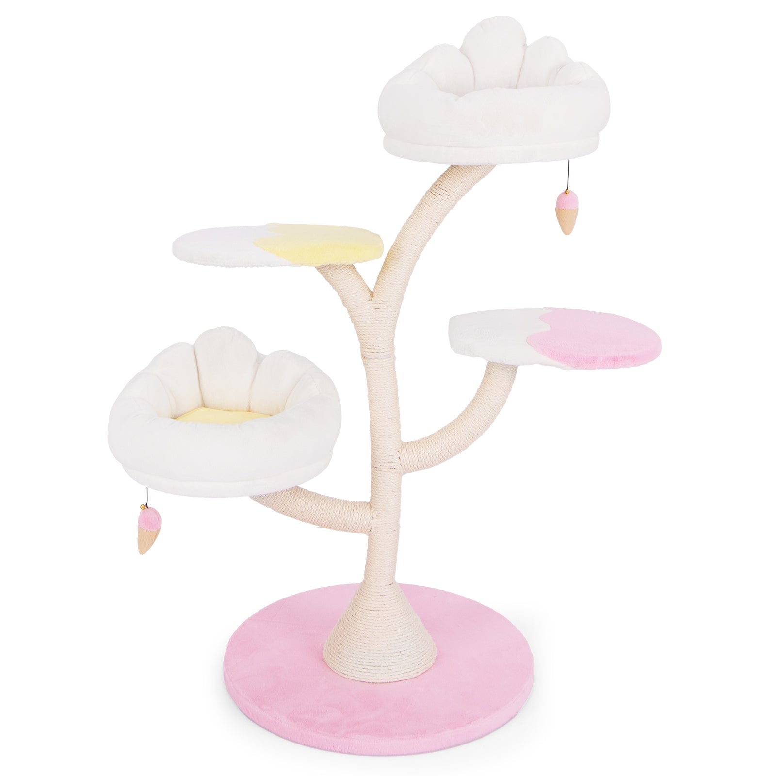 Multi-Layer Cat Tree Cat Tower with 2 Cat Perches 2 Platforms, Pink Cat Trees Condos & Scratchers at Gallery Canada