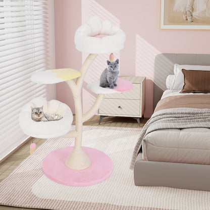 Multi-Layer Cat Tree Cat Tower with 2 Cat Perches 2 Platforms, Pink Cat Trees Condos & Scratchers at Gallery Canada