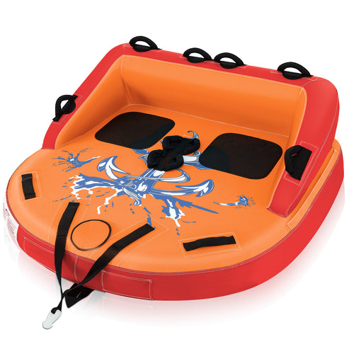 2 Person Inflatable Towable Tube, Orange
