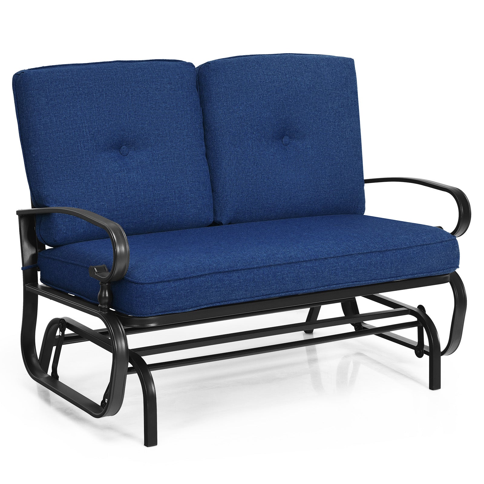 2 Seats Outdoor Swing Glider Chair, Navy Patio Rocking Chairs & Gliders Navy at Gallery Canada