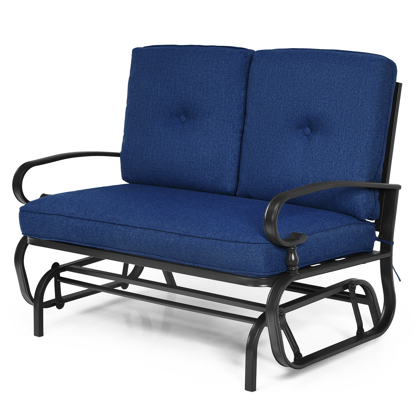 2 Seats Outdoor Swing Glider Chair, Navy Patio Rocking Chairs & Gliders at Gallery Canada