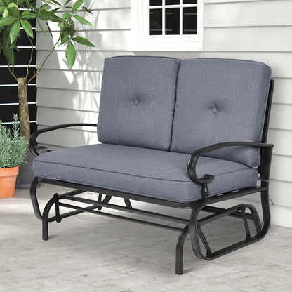 Outdoor Swing Glider Chair, 2 Seats, Removable Cushions, Gray Patio Rocking Chairs & Gliders at Gallery Canada