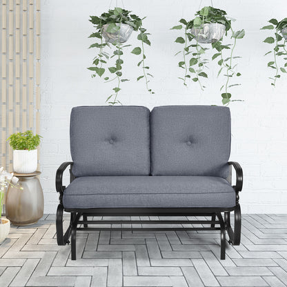 Outdoor Swing Glider Chair, 2 Seats, Removable Cushions, Gray Patio Rocking Chairs & Gliders at Gallery Canada