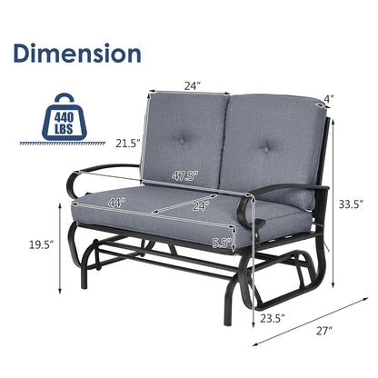 Outdoor Swing Glider Chair, 2 Seats, Removable Cushions, Gray Patio Rocking Chairs & Gliders at Gallery Canada