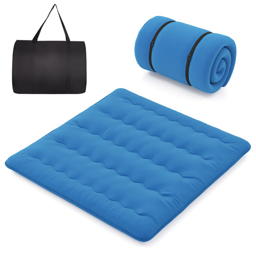 Foldable Futon Mattress, Washable Cover, Carry Bag, King Size, Blue