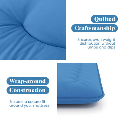 Foldable Futon Mattress with Washable Cover and Carry Bag for Camping Blue-King Size, Blue Mattresses at Gallery Canada