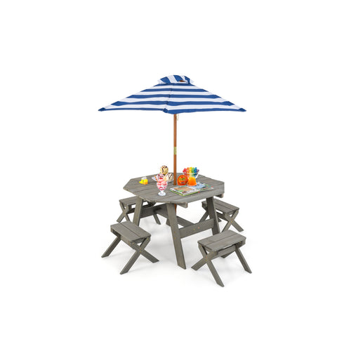 Kids Wooden Table Set, For Children Aged 3+ Years, Gray
