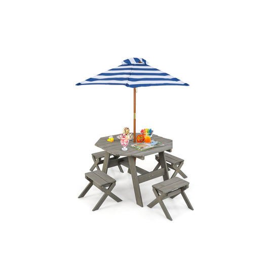 Kids Wooden Table Set, For Children Aged 3+ Years, Gray Kids Table & Chair Sets Gray at Gallery Canada