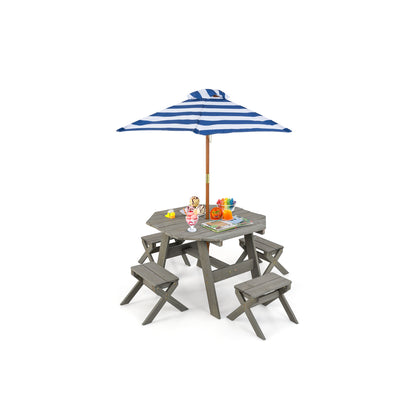 Ensemble de Table en Bois pour Enfants, Pour Enfants Âgés de 3 Ans et Plus, Gris
