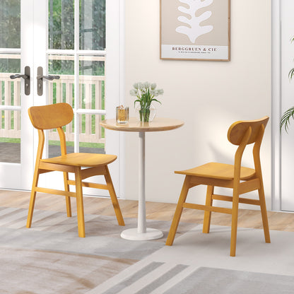 Set of 2 Modern Dining Chairs with Curved Backrest and Seat, Natural Dining Chairs at Gallery Canada
