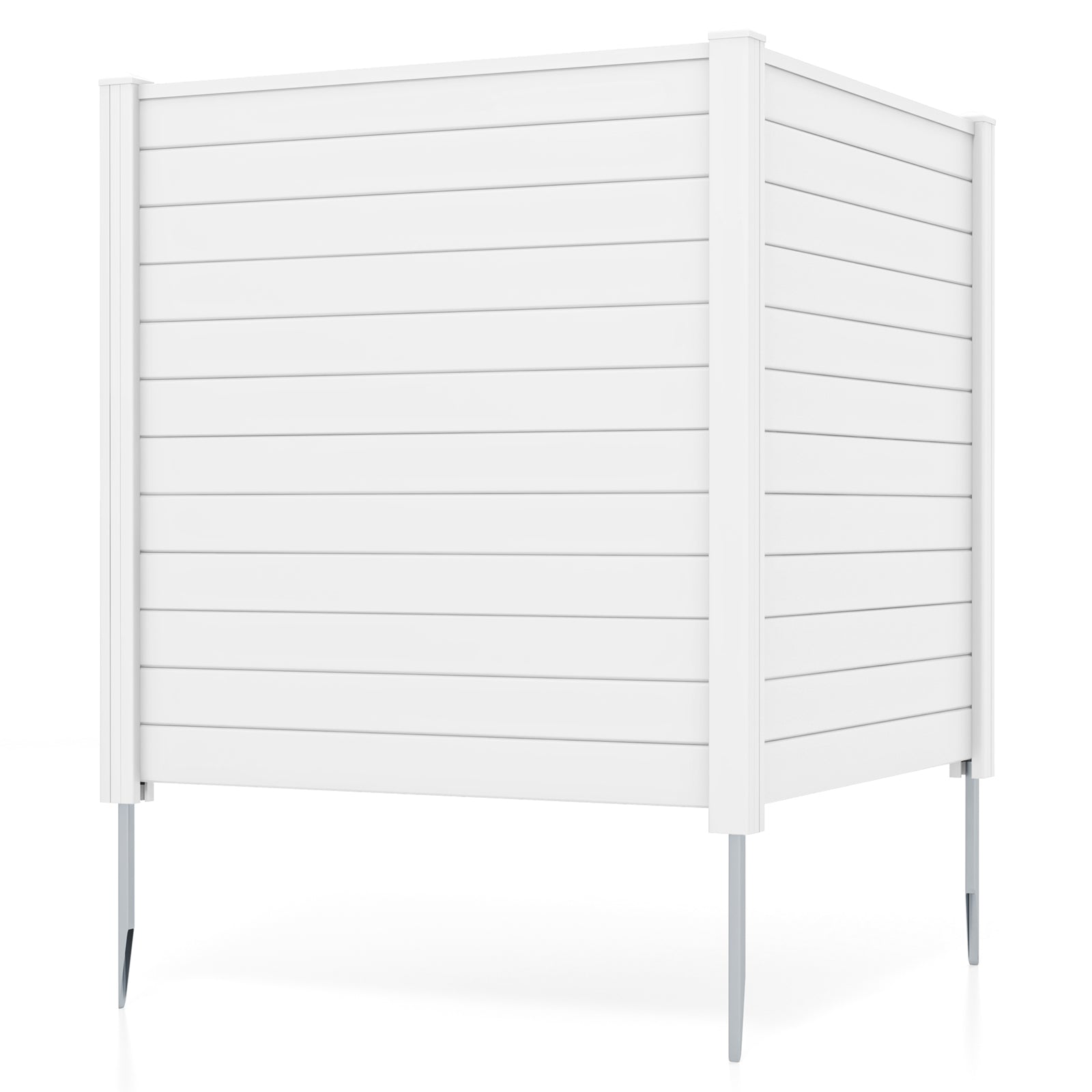 Freestanding 48 x 48 Inch Air Conditioner Fence with Metal Ground Stakes, White Decorative Fencing & Flooring White at Gallery Canada